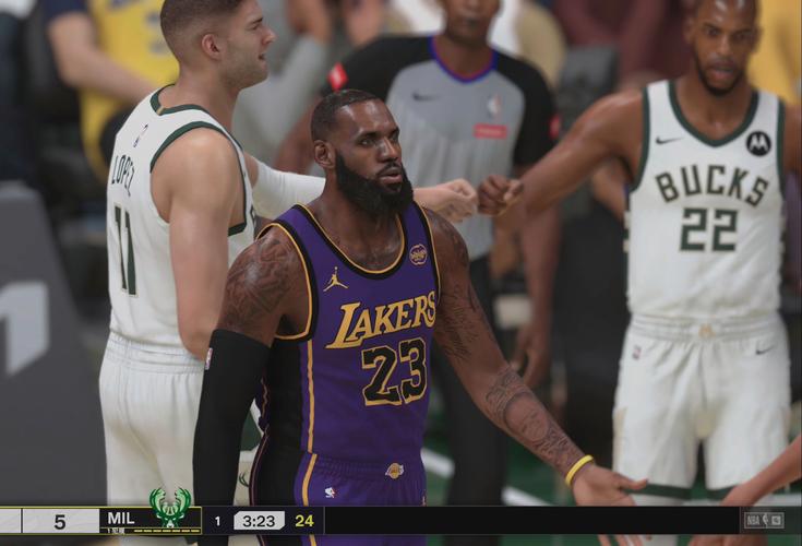 篮球——NBA常规赛:湖人胜雄鹿