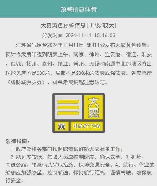 陕西省佳县发布大雾黄色预警
