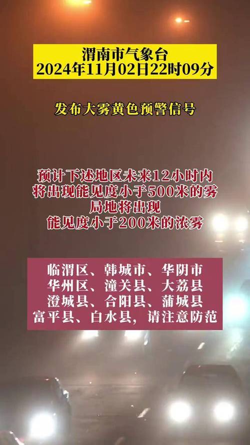 陕西省渭南市发布大雾黄色预警_1