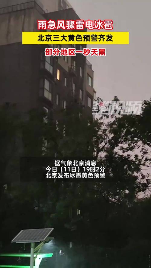 北京市东城区发布冰雹黄色预警