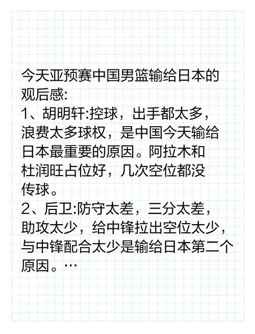 男篮亚预赛:中国男篮负于日本队 一项88年的纪录被终结