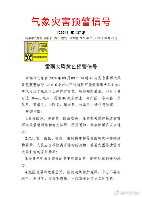 湖南省耒阳市发布雷雨大风黄色预警
