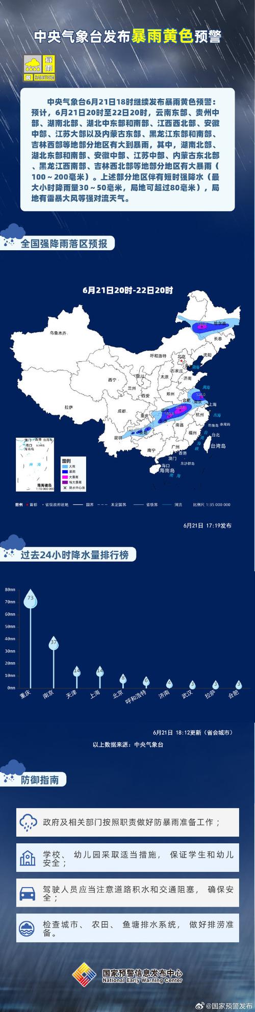 黑龙江省铁力市发布暴雨黄色预警_1