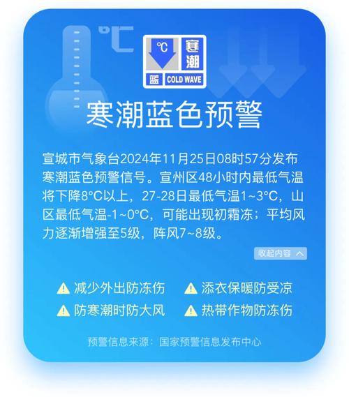 辽宁省本溪满族自治县发布寒潮蓝色预警